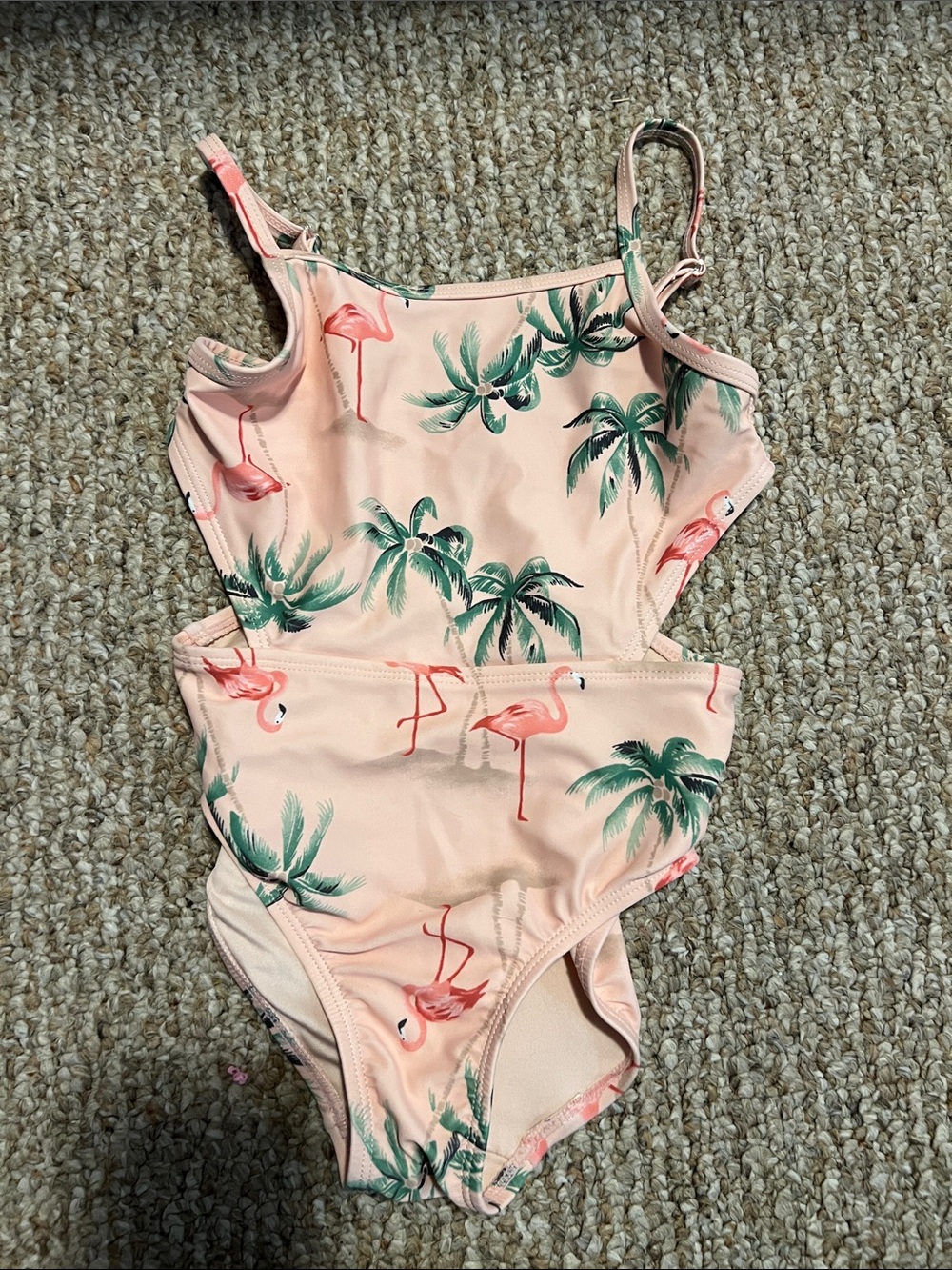Old Navy Pink Flamingo Palm One-Piece Swimsuit